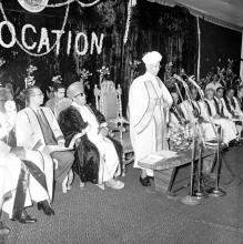 Dr. S. Radhakrishnan addresses the audience at the first convocation