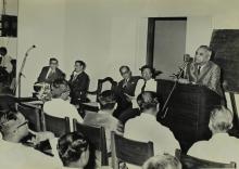 Mr. S. Rajaraman addresses the audience at the valedictory function of  the Short Term Course in High Vacuum Technology 