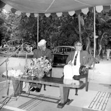 Dr. A. L. Mudaliar and Prof. B. Sengupto on the podium during the inauguration of the Central Library building