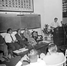 Prof. R. G. Narayanamurthi addresses the audience during the symposium on Introduction of SI system
