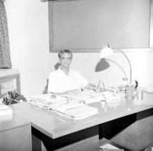 Prof. R. G. Narayanamurthi in the Central Library office