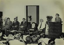 Mr. C. Ambasankaran addresses the audience at the valedictory function of the Short Term Course in High Vacuum Technology 