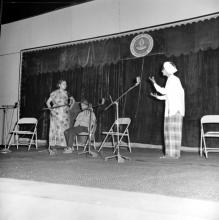 Students enacting a skit as part of the Entertainment Competition at the annual Literary and Cultural Week