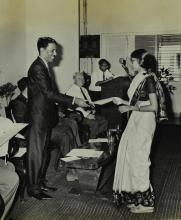 Prof. Arcot Ramachandran gives away certificates to the participants of the Short Term Course in High Vacuum Technology 