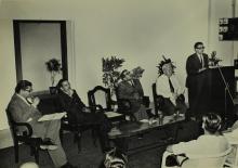 Dr. H. N. Sethna addresses the gathering at the valedictory  function of the Short Term Course in High Vacuum Technology 