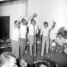 Students participating in an event that appears to be a quiz at the annual Literary and Cultural Week