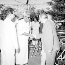 Dr. P. Subbarayan (Union Minister of Transport and Communications) is received by the dignitaries at the Third Institute Day
