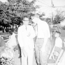 Prof. B. Sengupto  conversing with the guests at the Third Institute Day 
