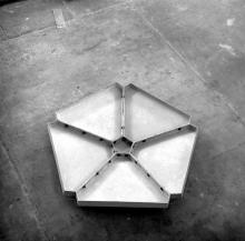 Sub-assembly (inside view) of the geodesic dome that was designed by the FRP Centre