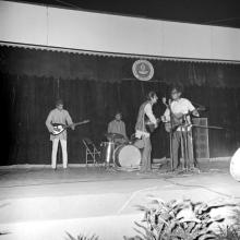 The students performing a musical number as part of the Entertainment Competition at the annual Literary and Cultural Week