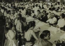 Refreshments being served at the first Inter-Collegiate Sports Meet, 1964