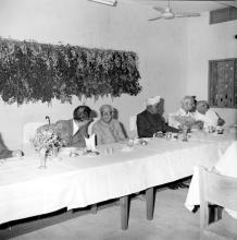Prof. B. Sengupto (Director) converses with Mr. M. C. Chagla (Union Minister for Education, New Delhi) over refreshments