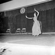 A student performing what appears to be a Kathak recital as part of the Entertainment Competition at the annual Literary and Cultural Week