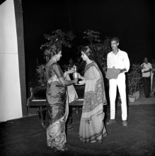 A student receiving a prize at the annual Literary and Cultural Week