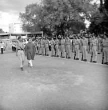 Chief guest Dr. Vikram A. Sarabhai inspecting the guard of honour