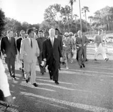 Dr. h. c. Heinrich Luebke and the German delegation being led by Prof. B. Sengupto and Mr. R. Natarajan, 1962