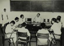 Dr. K. Gerke  in discussion with Prof. B. Sengupto and other faculty/staff members at IIT Madras