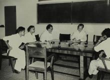 Dr. K. Gerke in discussion with Prof. B. Sengupto, Mr. C. V. Sethunathan and other faculty/staff members at IIT Madras