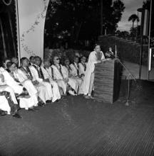 Dr. Vikram A. Sarabhai delivers the convocation address, 1968
