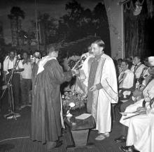 Dr. Vikram Sarabhai giving away a degree to a student, 1968