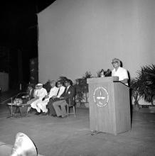 Prof. R. K. Gupta addresses the audience, 1974