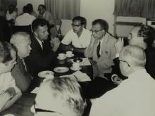 A sub-committee of the Federal German Parliament in conversation with faculty members of IIT Madras over refreshments