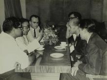 A sub-committee of the Federal German Parliament in conversation with faculty members of IIT Madras over refreshments