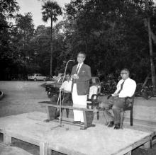 Prof. B. Sengupto addresses the audience at an Alumni Association Meet