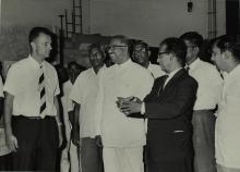 Prof. B. Sengupto introduces Prof. Gerhard Rouve  to Mr. V. R. Nedunchezhian