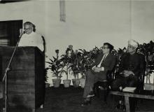 Mr. V. R. Nedunchezhian addresses the audience at the launch of the 'Journal of Mathematics and Physical Sciences'