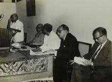 Mr. V. R. Nedunchezhian, Dr. Pfauter and Prof. Sengupto at an unidentified event