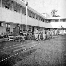 Prof. B. Sengupto salutes the NCC march-past on Independence Day, 1967