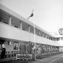 Prof. B. Sengupto hoists the flag on Independence Day, 1967