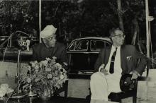 Dr. A. L. Mudaliar and Prof. B. Sengupto on the podium during the inauguration of the Central Library building