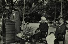 Prof. S. Sampath addresses the audience at the opening of the Central Library