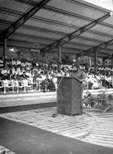 Major General Prakash Singh Grewal declares the Eighth Inter-IIT Sports Meet open, 1970