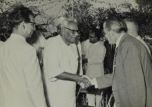 Dr. P. Subbarayan is received by the dignitaries at the Third Institute Day