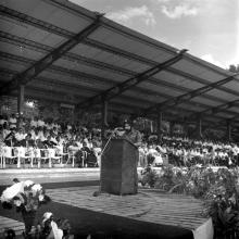 Major General Prakash Singh Grewal declares the Eighth Inter-IIT Sports Meet open, 1970