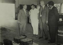 His Excellency Baron Dietrich von Mirbach interacting with some of the workshop staff, 1967