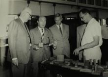 His Excellency Baron Dietrich von Mirbach interacting with some of the German staff and faculty at IIT Madras, 1967