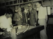 The Ambassador of the Federal Republic of Germany in the Electrical Shop at IIT Madras, 1967