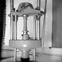 An FRP specimen is put under a test to determine its mechanical strength at the FRP Centre