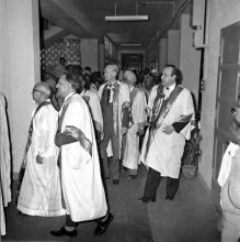 Dr. Hans-Dietrich Genscher arrives at the Special Convocation
