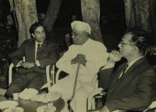 ‘The Second Trinity of IIT Madras’ in conversation over refreshments at the farewell tea ceremony organised for Mr. R. Natarajan