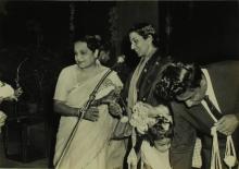 Mrs. Shanti Sengupto and  Mrs. Parvatham Natarajan at the farewell ceremony organised for Mr. R. Natarajan 