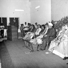 Mr. Sethunathan addresses the audience at Dr. A. L. Mudaliar’s farewell function 
