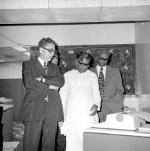 The IBM 2741 communication terminal at the inauguration of the Computer Centre, 1973