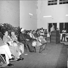 Mr. H. V. R. Iengar addresses the audience at the Dr. A. L. Mudaliar’s farewell function