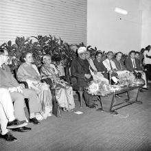 Dr. A. L. Mudaliar addresses the audience at his farewell function