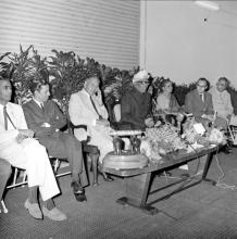 Dr. A. L. Mudaliar addresses the audience at his farewell function